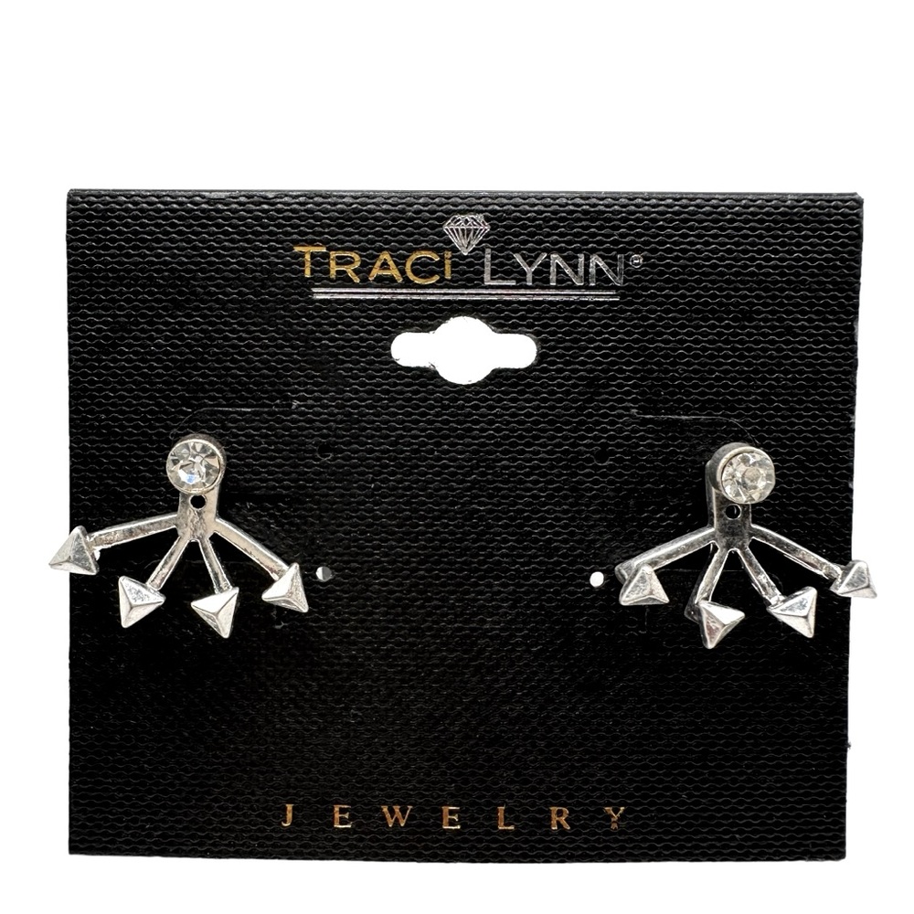 TRACI LYNN FASHION JEWELRY Spunky Earrings (Silver) Punk Rock 😍